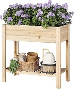 Mesas de cultivo elevadas para terraza con drenaje