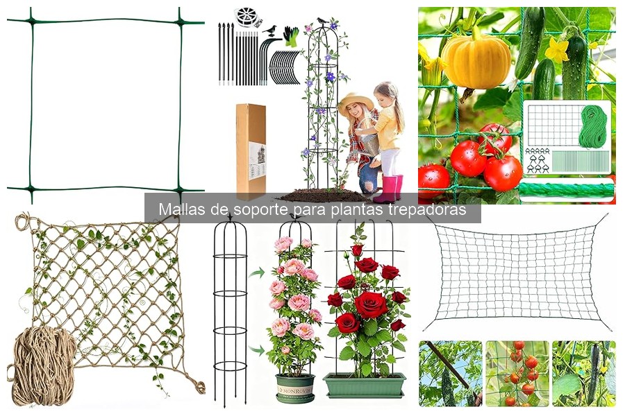 Comparativa de Mallas de Soporte para Plantas Trepadoras
