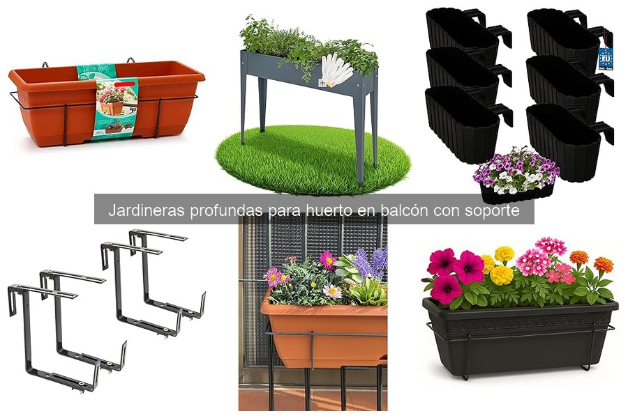Jardineras profundas con soporte para huertos urbanos